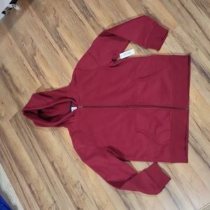 AMAZON ESSENTIALS Burgandy Cotton Blend Zip Up Hoodie -Unisex